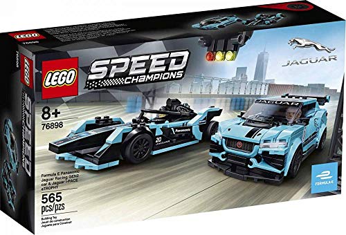 LEGO Speed Champions Formula E Panasonic Jaguar Racing Gen2 car and Jaguar I-PACE eTROPHY 76898 Building Kit (564 Pieces), Multicolor B5964