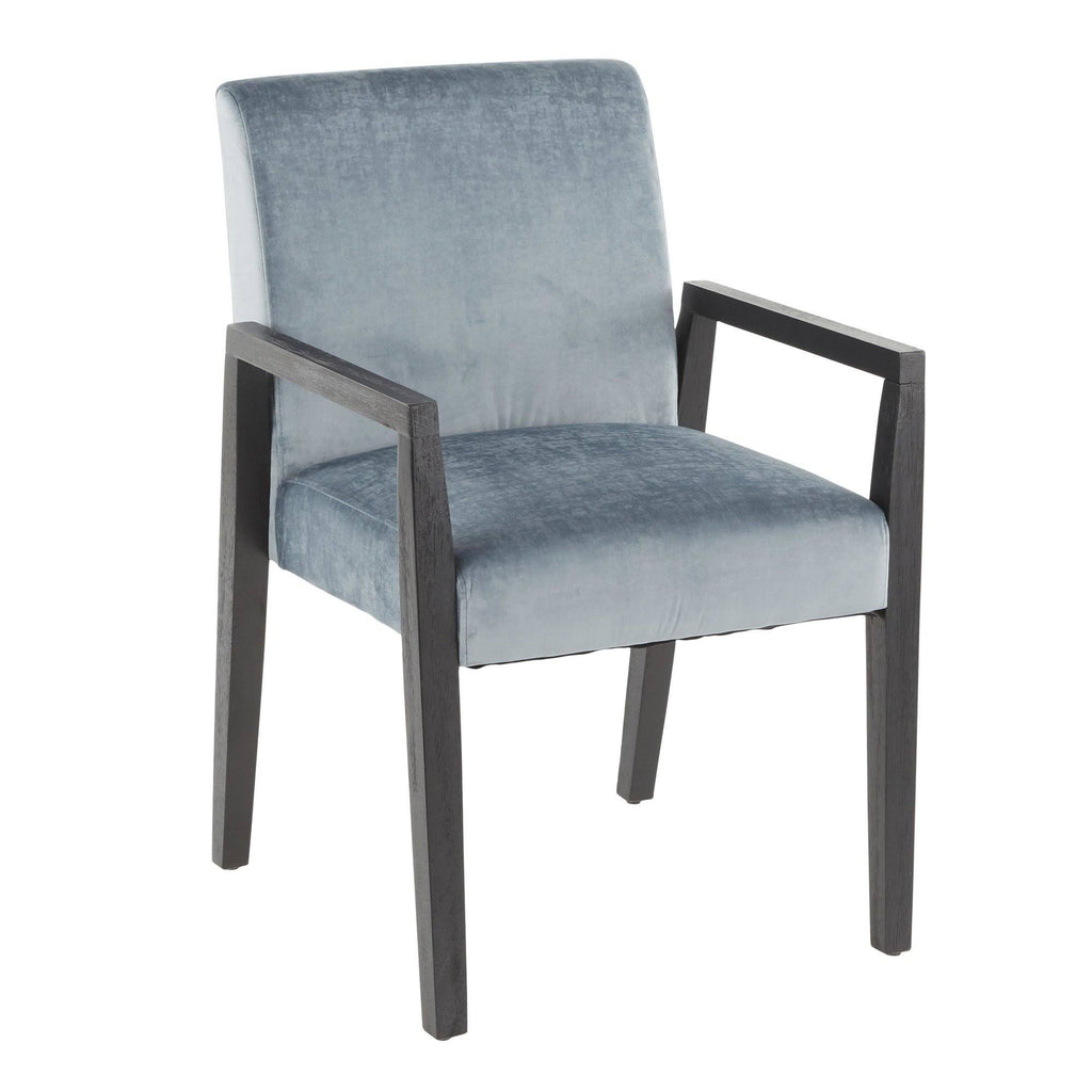 Crushed Brown Velvet White Washed Wood Dining Arm Chair Set of 2 J544815