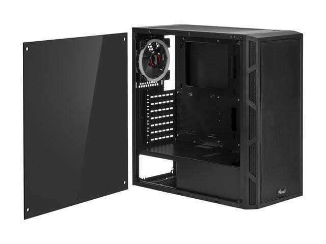 ATX Mid Tower PC Computer Case with Dual Ring Blue LED Fans W459920