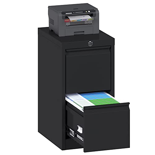 3 Drawer Metal File Cabinet with Lock, Black S136026
