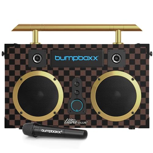 Retro Bluetooth Boombox with Rechargeable Lithium Battery, Carrying Strap & Mic Y88339