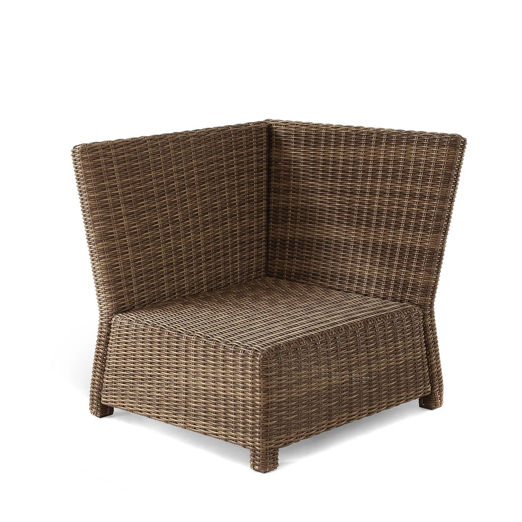 5 Piece Fabric Patio Sectional Set in Brown and Navy N439