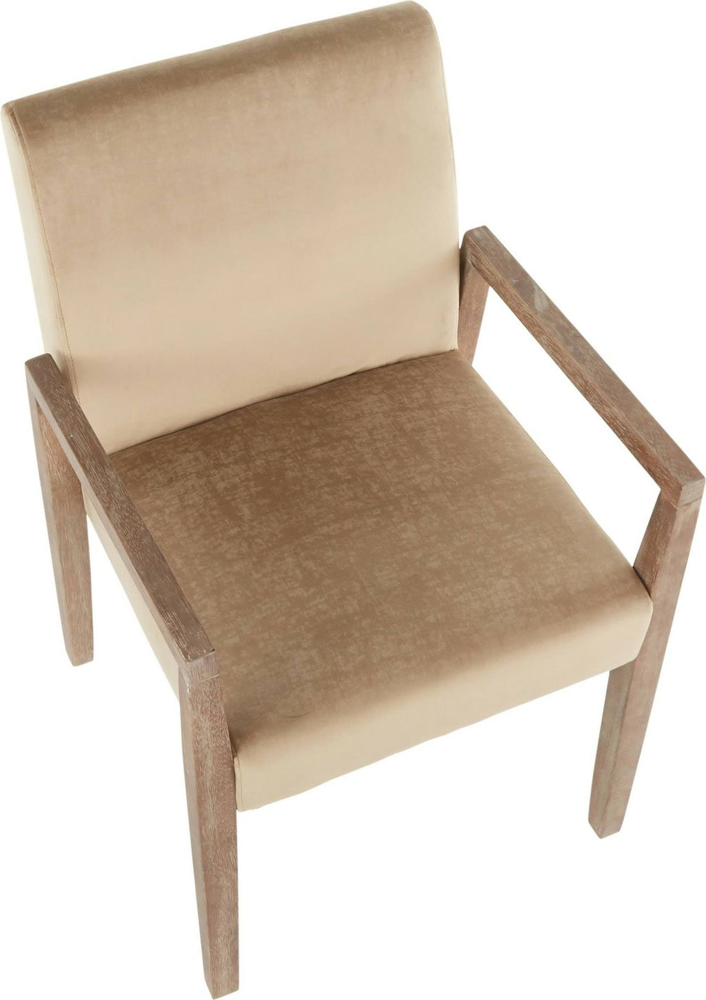 Crushed Brown Velvet White Washed Wood Dining Arm Chair Set of 2 J544815
