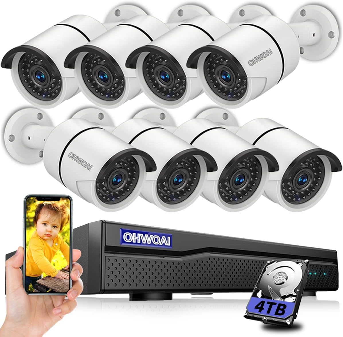 8 Channel POE Security Camera System with 1TB HDD W927881