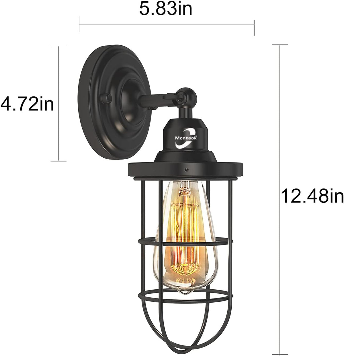 Plug in Wall Sconces Set of 2 Black Wire Cage Wall Light Fixtures A60874