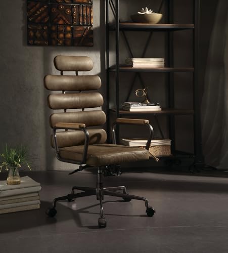 Retro Brown Top Grain Leather Office Chair O24969