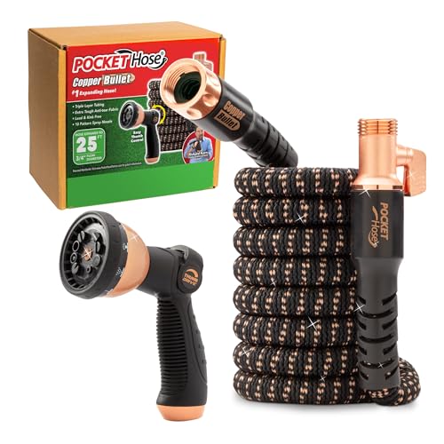 25 FT Expandable Garden Hose with Thumb Spray Nozzle A931
