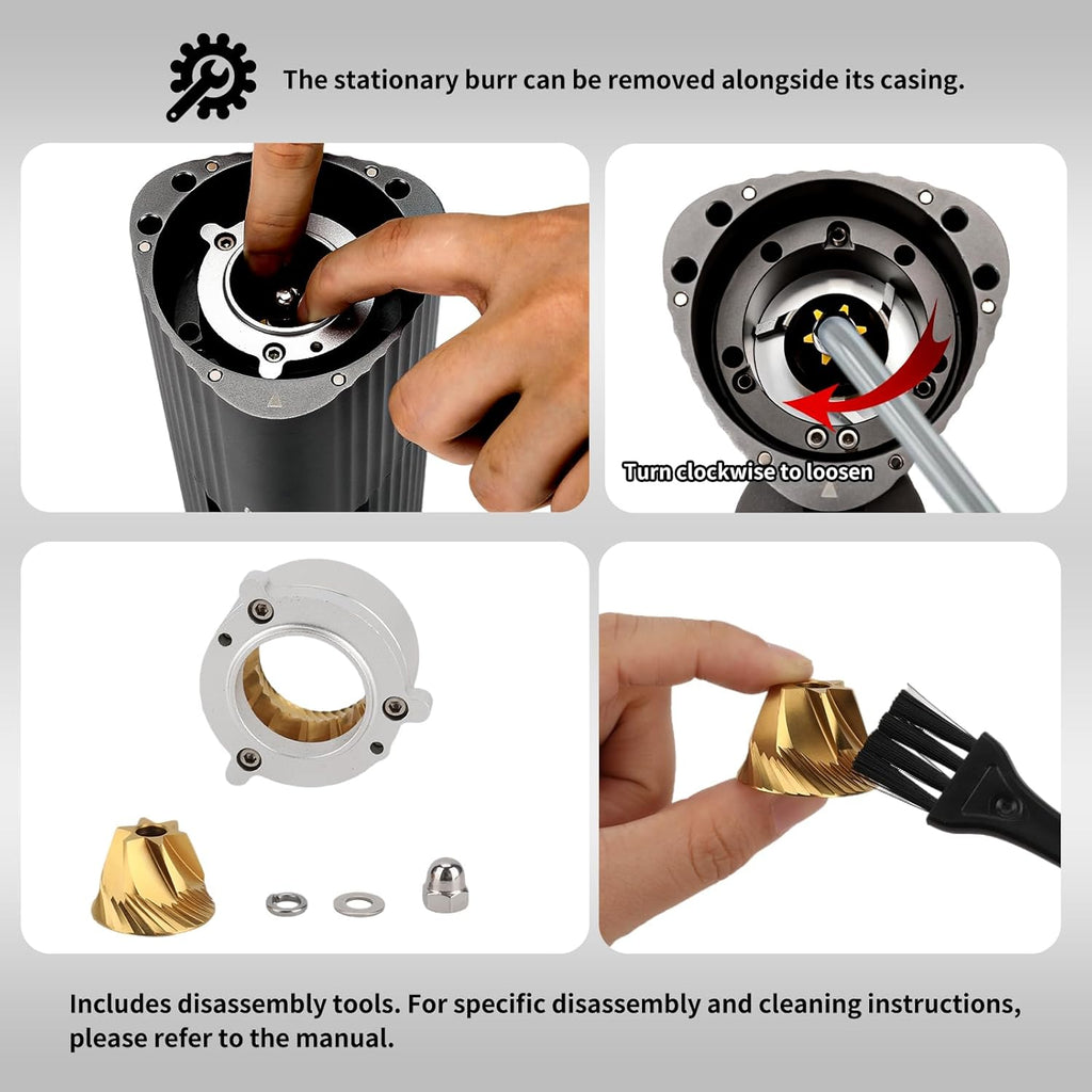 Stainless-steel Burr Coffee Grinder, 65g Single Dose, 90 Adjustable Settings Z7747