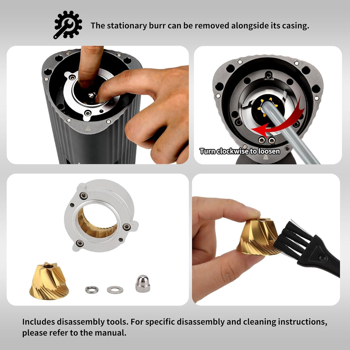 Stainless-steel Burr Coffee Grinder, 65g Single Dose, 90 Adjustable Settings Z7747