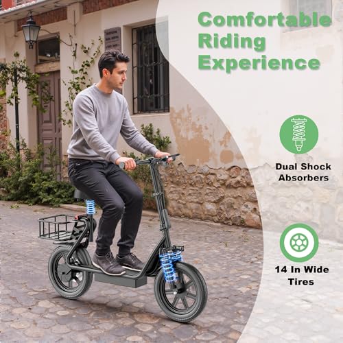 Electric Scooter with Folding Dual Braking Dual Suspension D44761