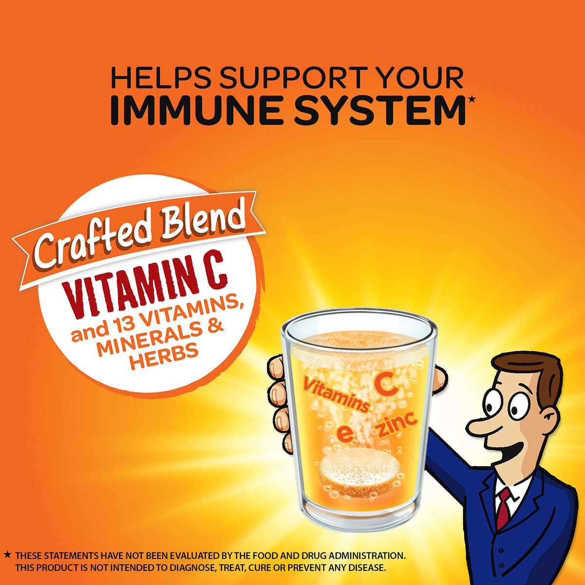 1000mg Vitamin C with Zinc Effervescent Tablets, 36 Tablets, Orange Flavor G9980
