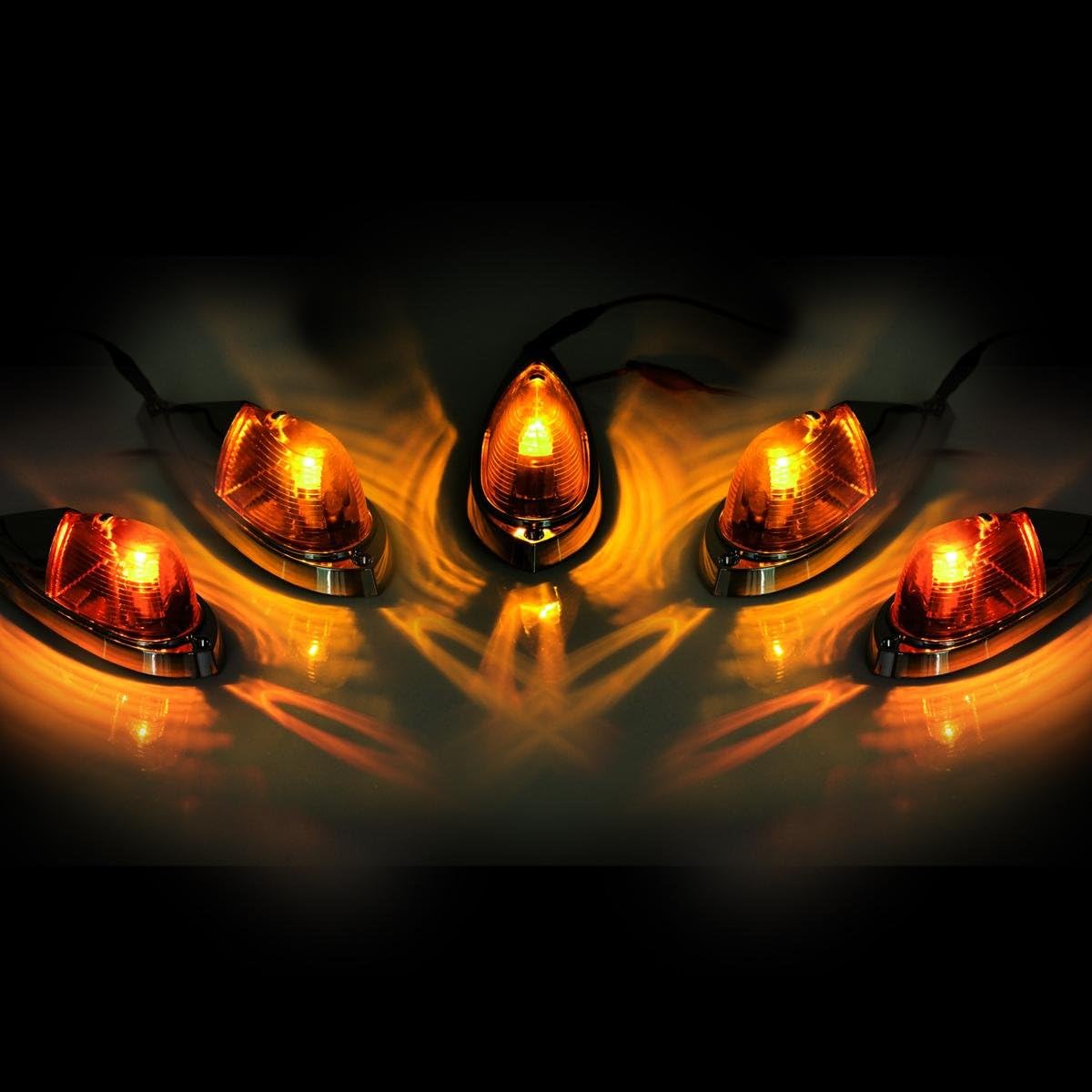Amber Cab Marker Roof Running Lights Kit Teardrop S854