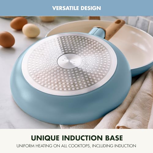 10 Piece Ceramic Nonstick Cookware Pots and Pans Set, Blue F711575