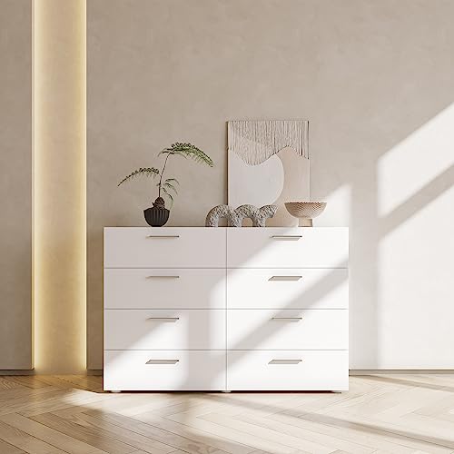 White 6-Drawer Double Dresser U991