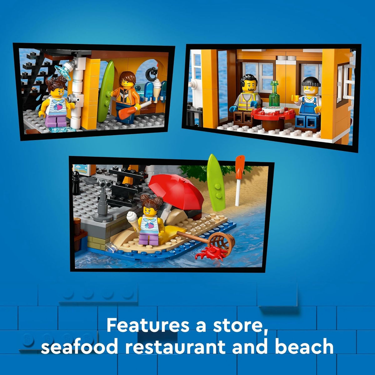 LEGO City Seaside Harbor with Cargo Ship Toy, Model Container Crane and Boat with 8 Minifigures Y837552
