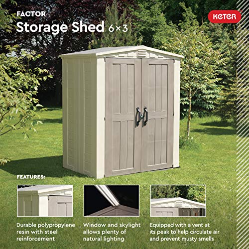 6x3 Outdoor Storage Shed Kit, Taupe & Brown R9645