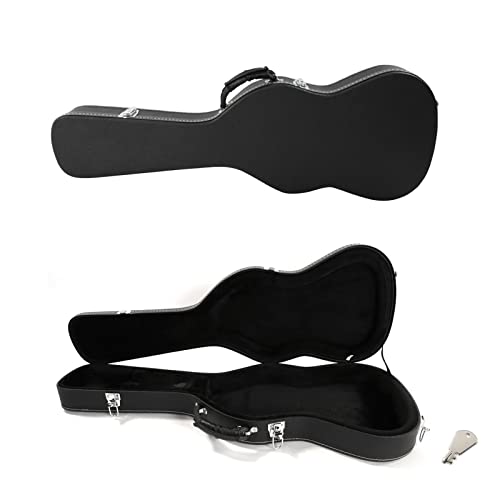 Black Wooden Hard-Shell Electric Guitar Case with Lock Latch Padding J748838