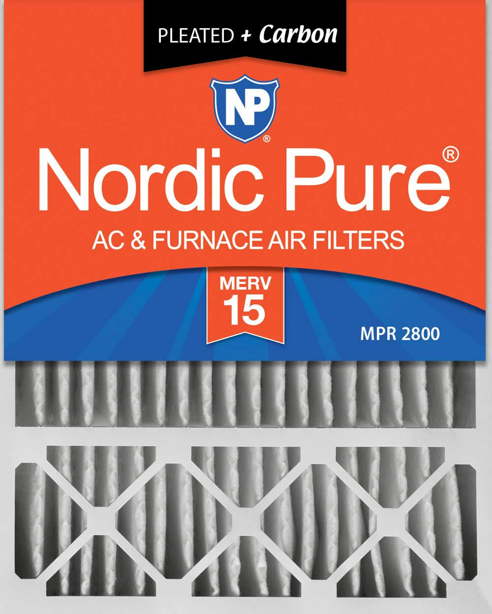 20x25x5 MERV 15 Pleated Carbon Air Filter 1 Pack Z5778