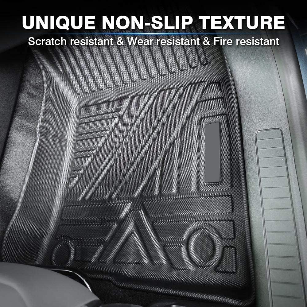 Custom Fit All Weather Floor Mats Full Set Black Non-Slip C3840