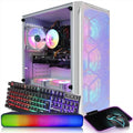 Gaming PC Desktop Computer, Intel Core I7 up to 3.9 GHz, Radeon RX 580 8G, 16G RAM, 512G SSD, WiFi, Bluetooth 5.0, RGB Fan x6, RGB BT Sound Bar, Windows 10 Home F41026