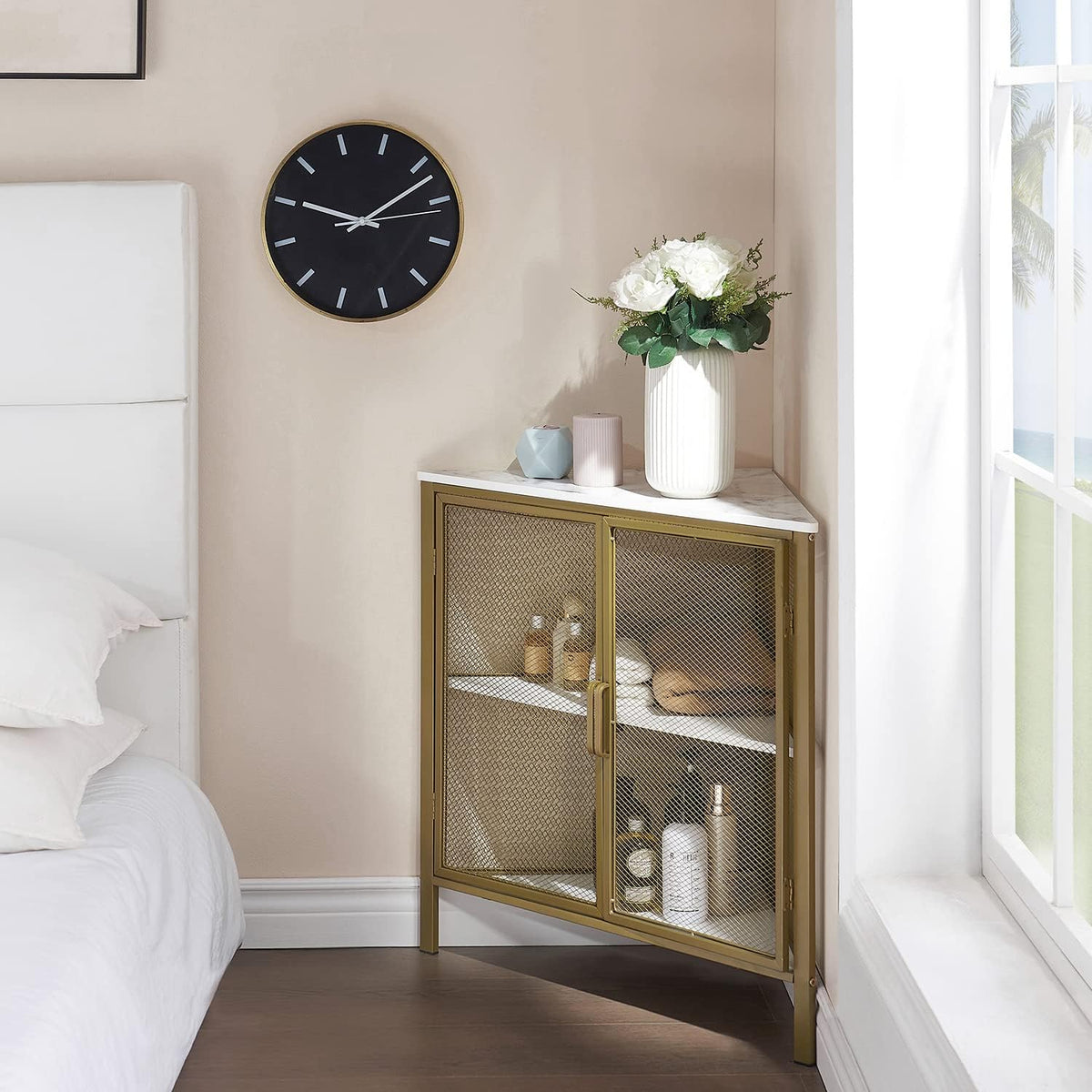 3-Tier Corner Shelf with Ventilation Door J67695