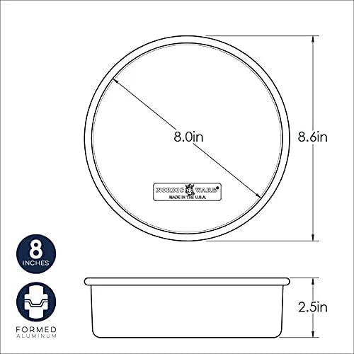 Nonstick 8" Round Aluminum Cake Pan S181