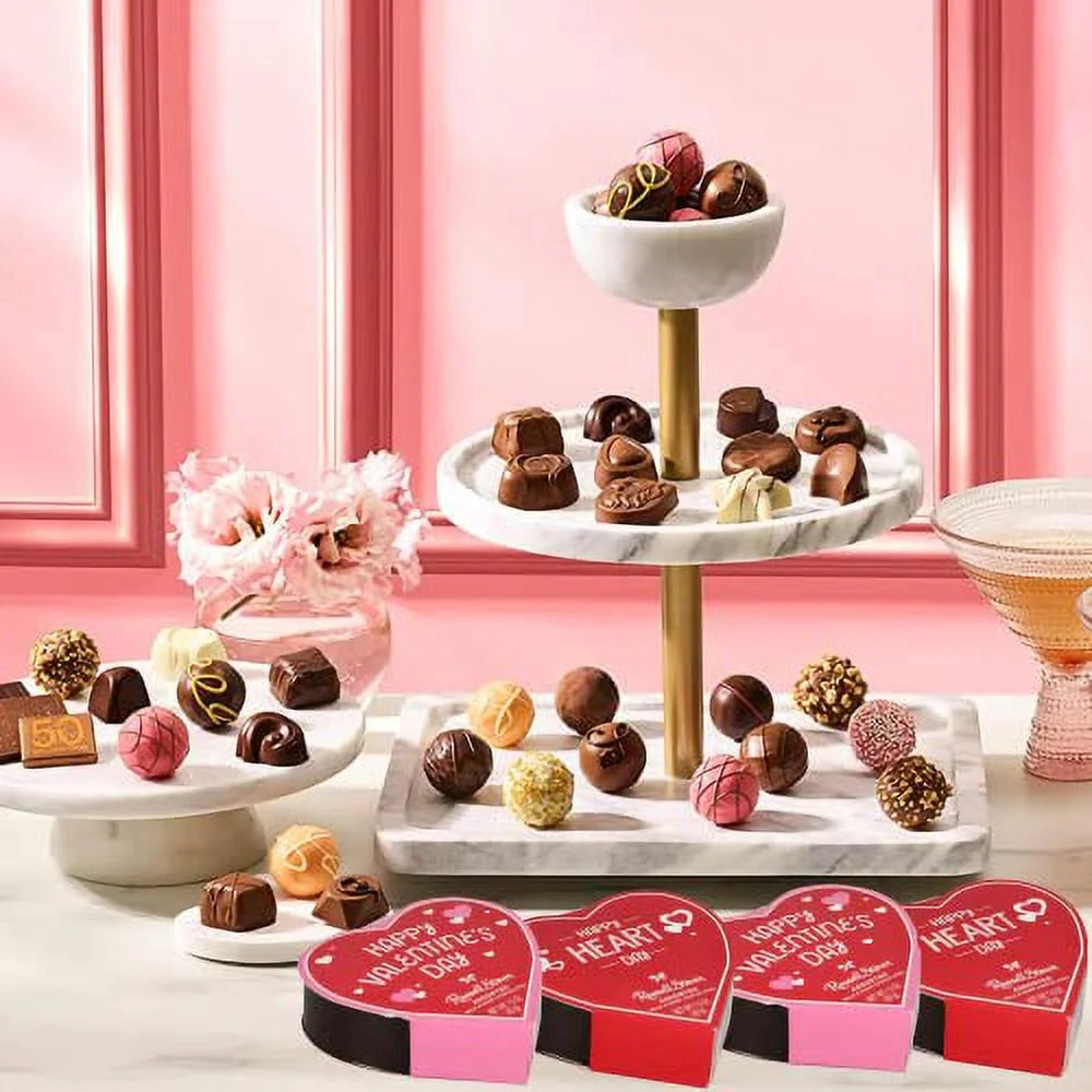 Set Of 4 Heart Shaped Chocolate Gift Boxes With Milk And Dark Chocolates K5232