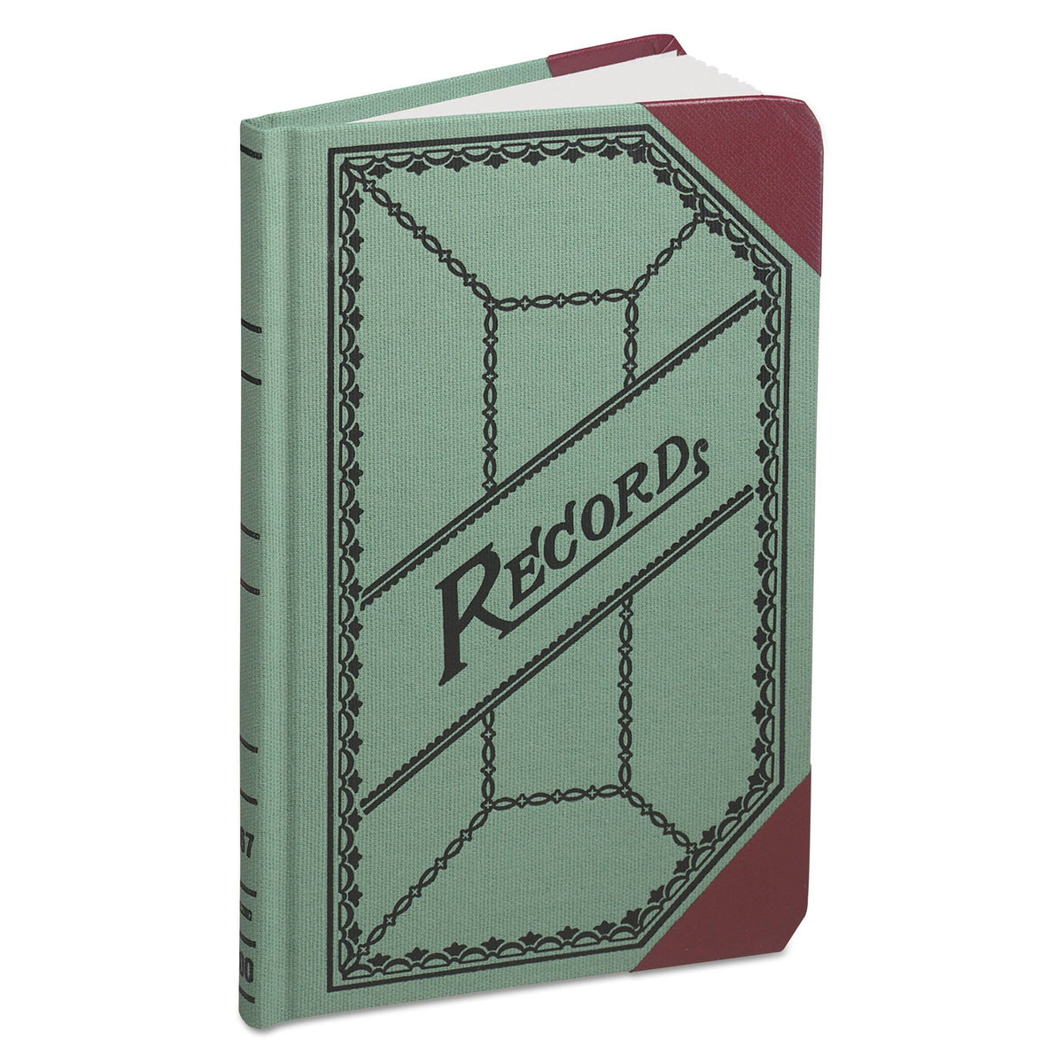 Miniature Account Book, Green/Red Canvas Cover, 200 Pages Q1302