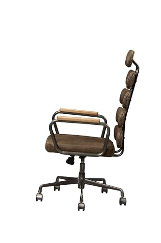 Retro Brown Top Grain Leather Office Chair O24969