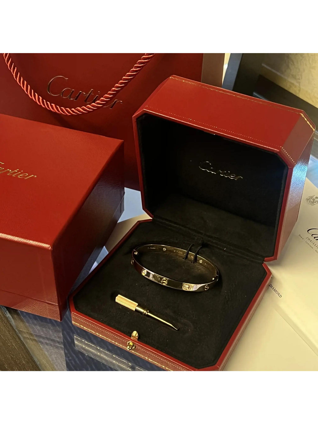 18K Rose Gold Bracelet with 4 Diamonds Size 18 O5132