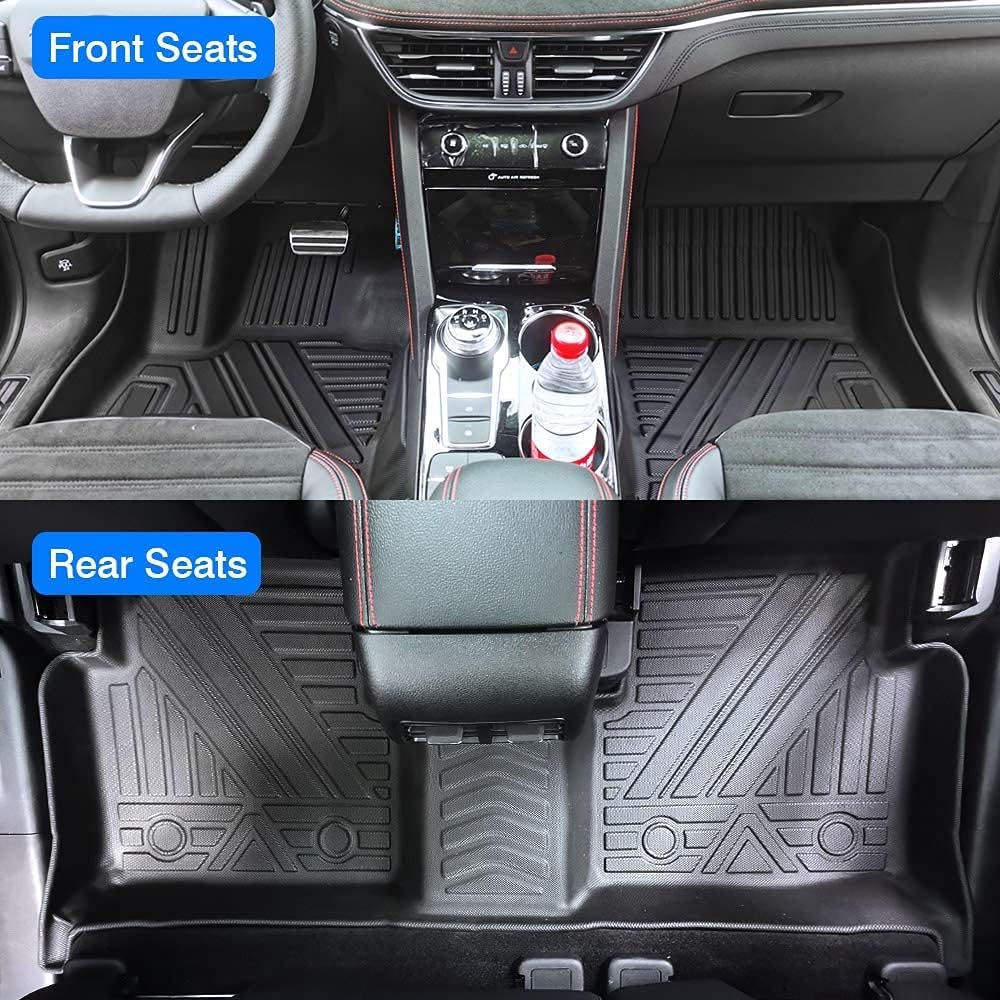 Custom Fit All Weather Floor Mats Full Set Black Non-Slip C3840