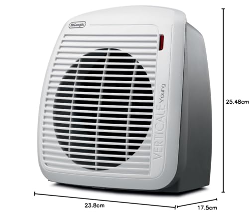 Quiet 1500W Portable Fan Heater with Overheat Protection, White/Gray C117