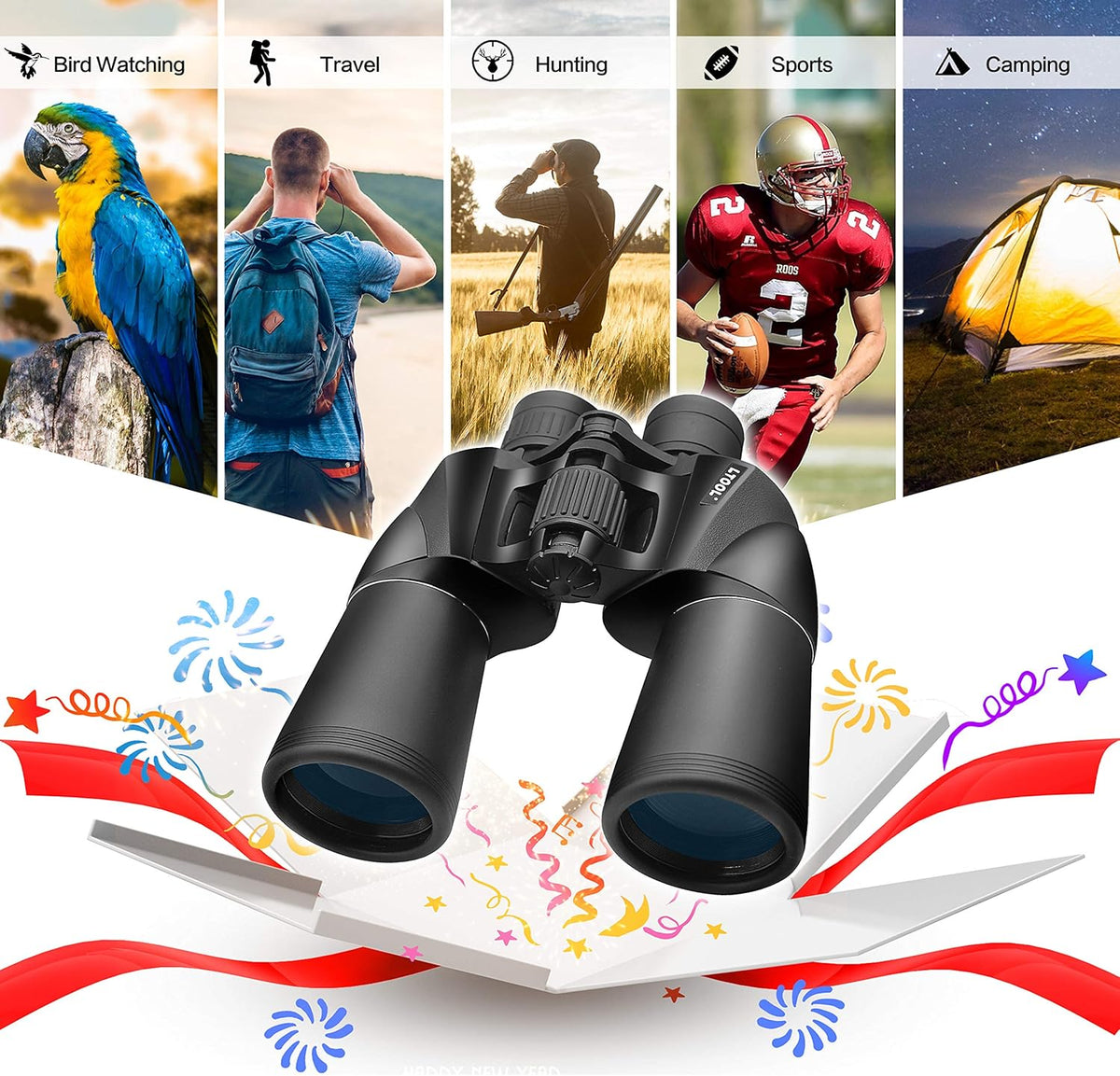 10x50 HD High Power Binoculars with Carrying Case and Neck Strap B549