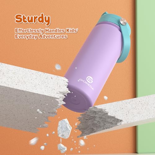 18oz Insulated Stainless Steel Kids Water Bottle with Stickers N138