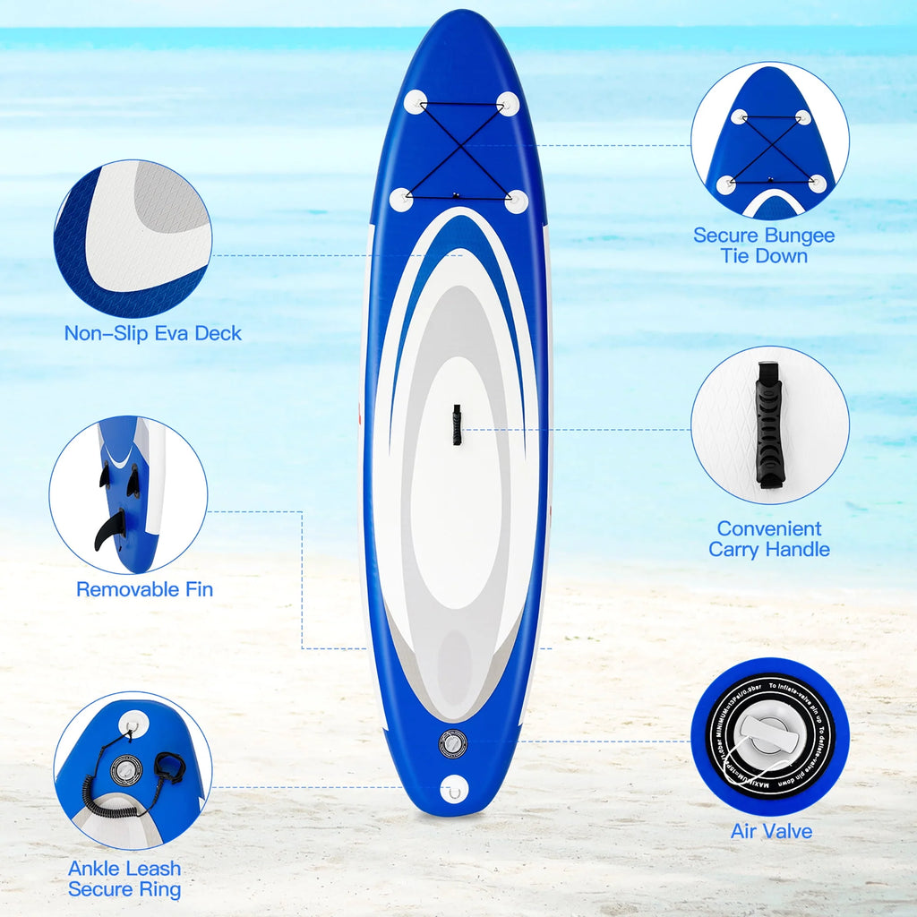 10' Inflatable Stand Up Paddle Board with Bag Paddle Pump A9750