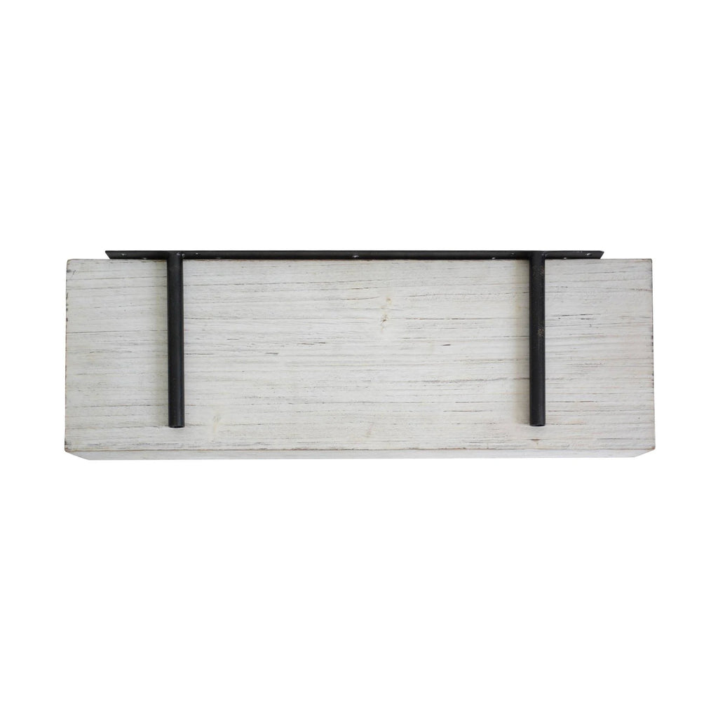 Rustic Whitewashed Wood Floating Wall Shelf Z9925