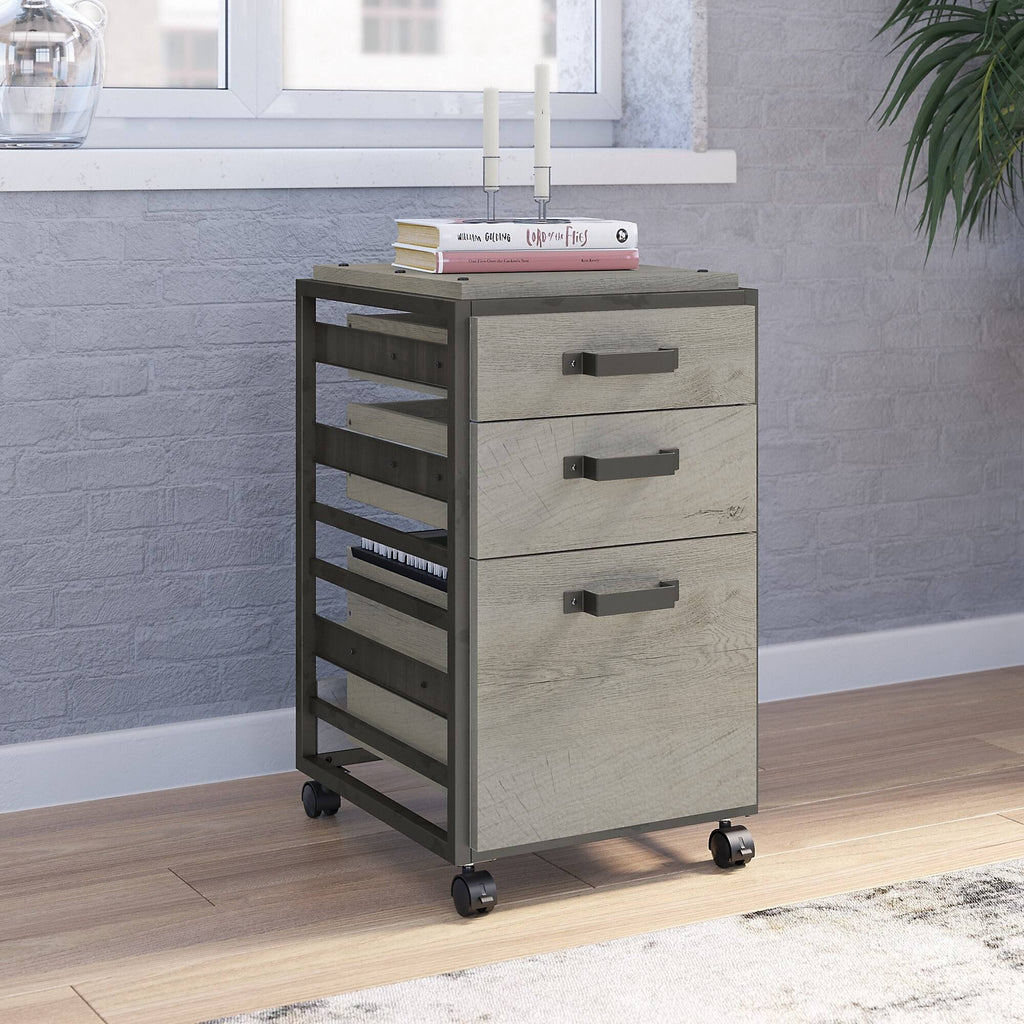 3 Drawer Mobile File Cabinet in Cottage White W952561