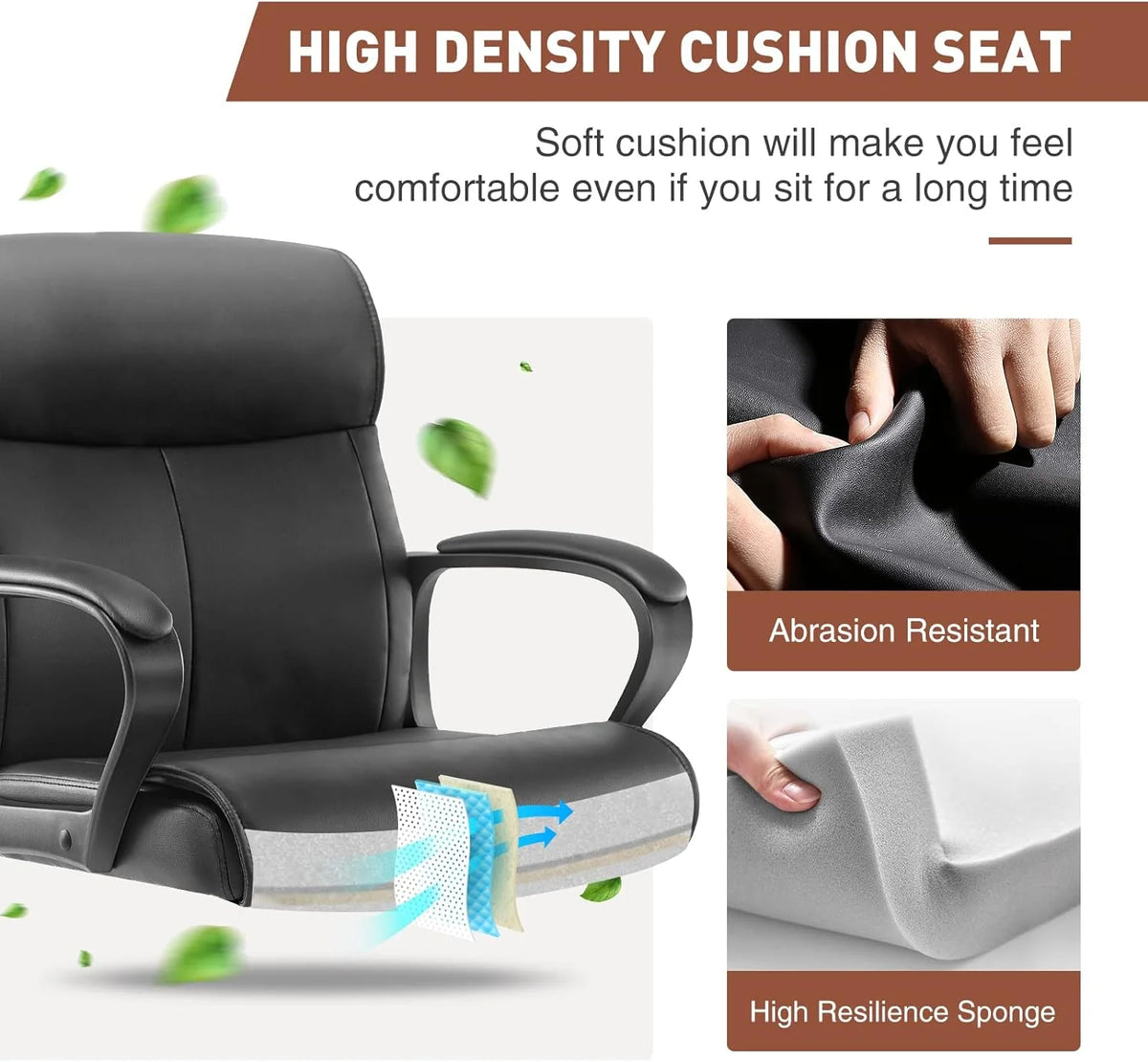 Black Office Chair with Armrests W508342