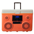 Orange Wheeled Cooler with Bluetooth PA System and Power Station E53125