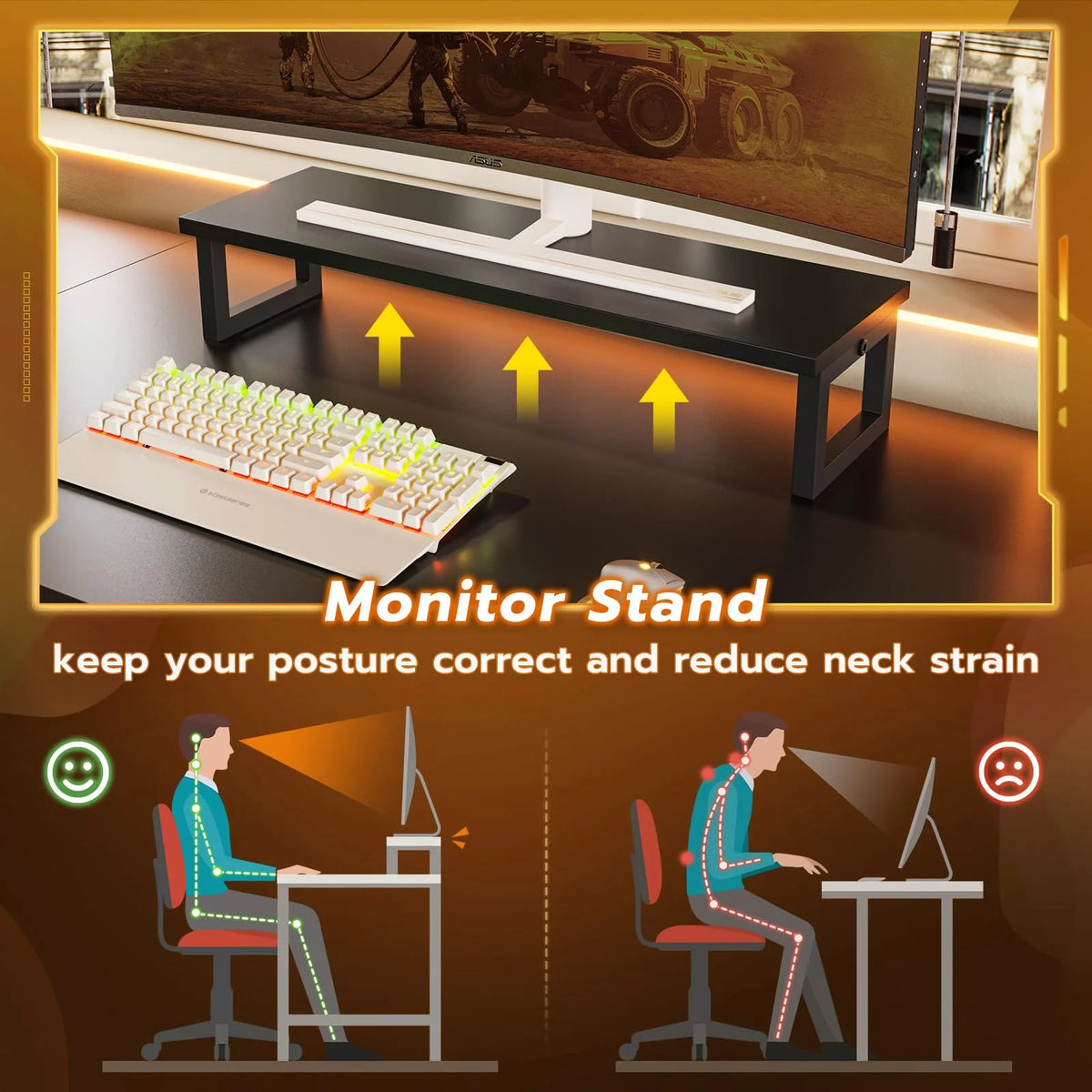 Black L Shaped Desk with LED Lights and Storage Shelves G476