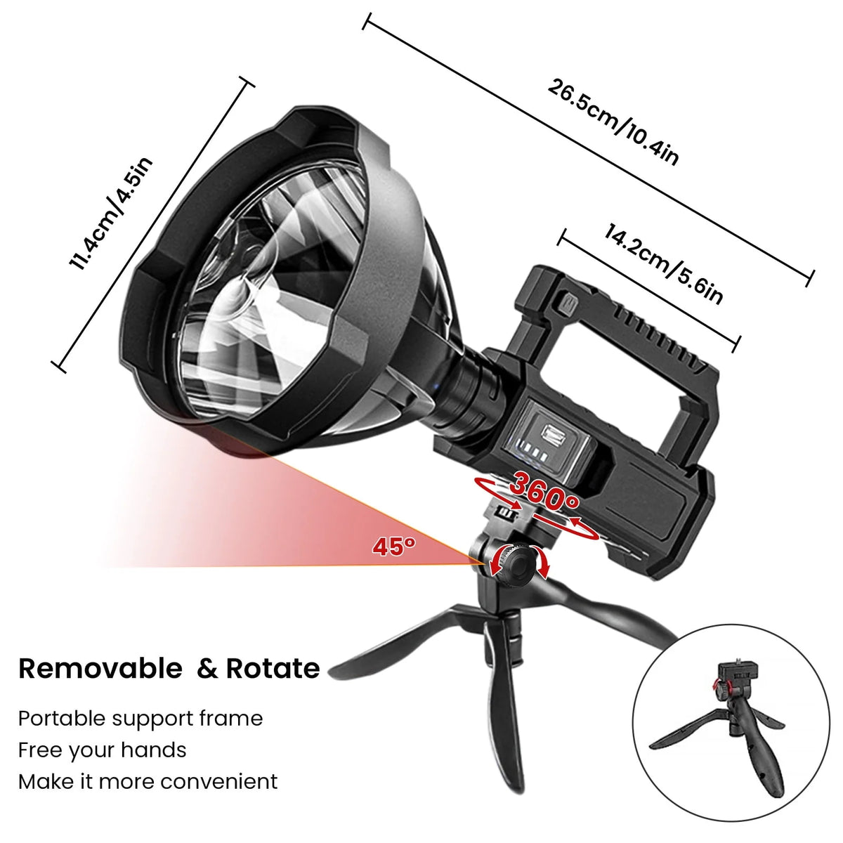 50000 Lumens Super Bright LED USB Rechargeable Waterproof Flashlight X796484