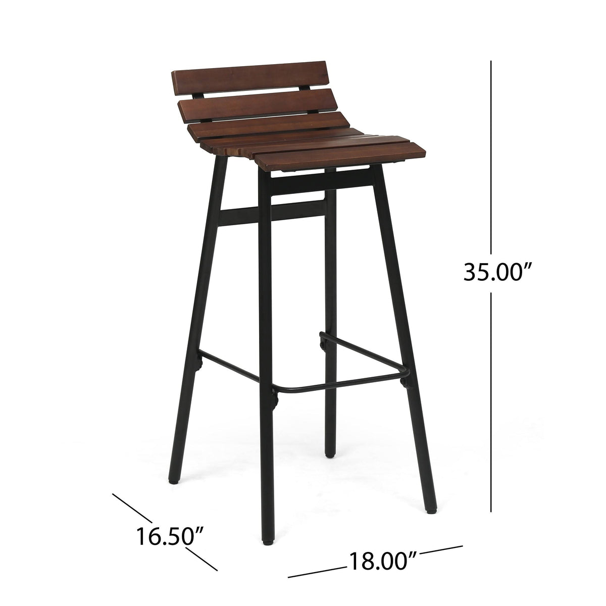 Set of 2 Wooden Barstool Dark Brown Y599838
