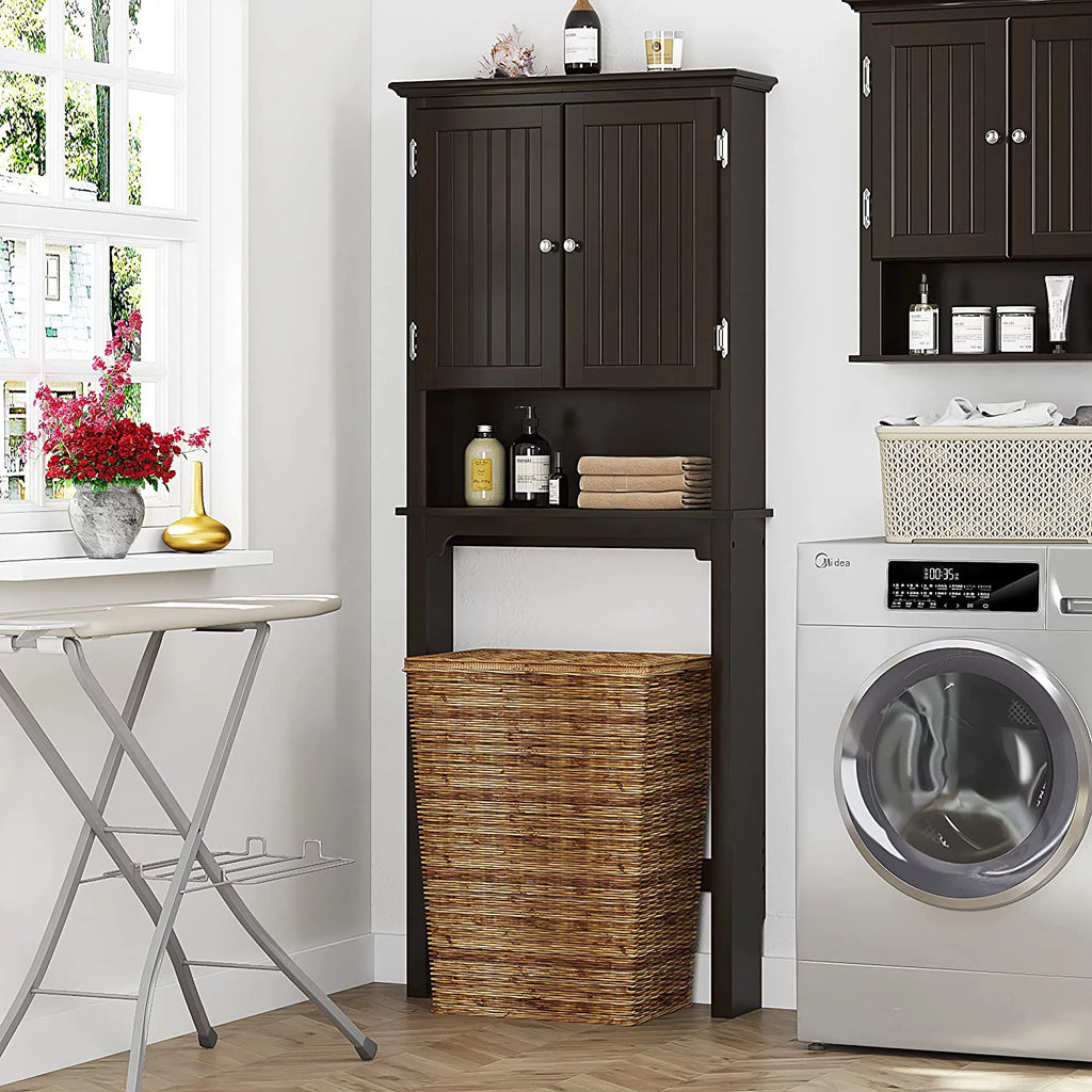 Bathroom Storage Over The Toilet Cabinet with Adjustable Shelves and Double Doors J526
