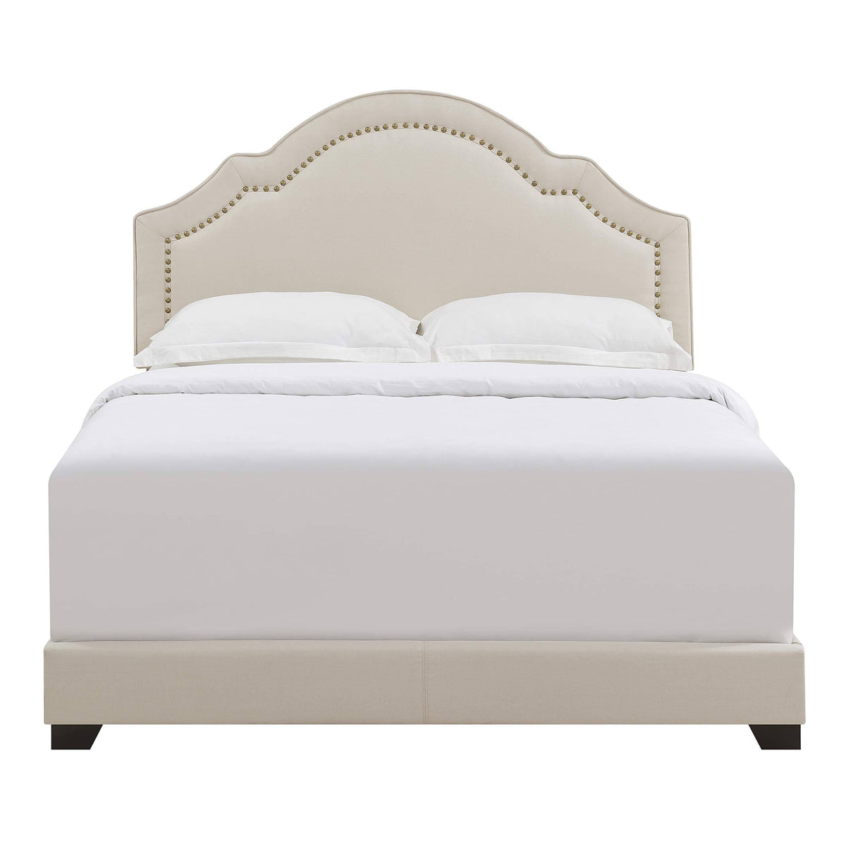 Upholstered King Bed in Linen Beige J9434