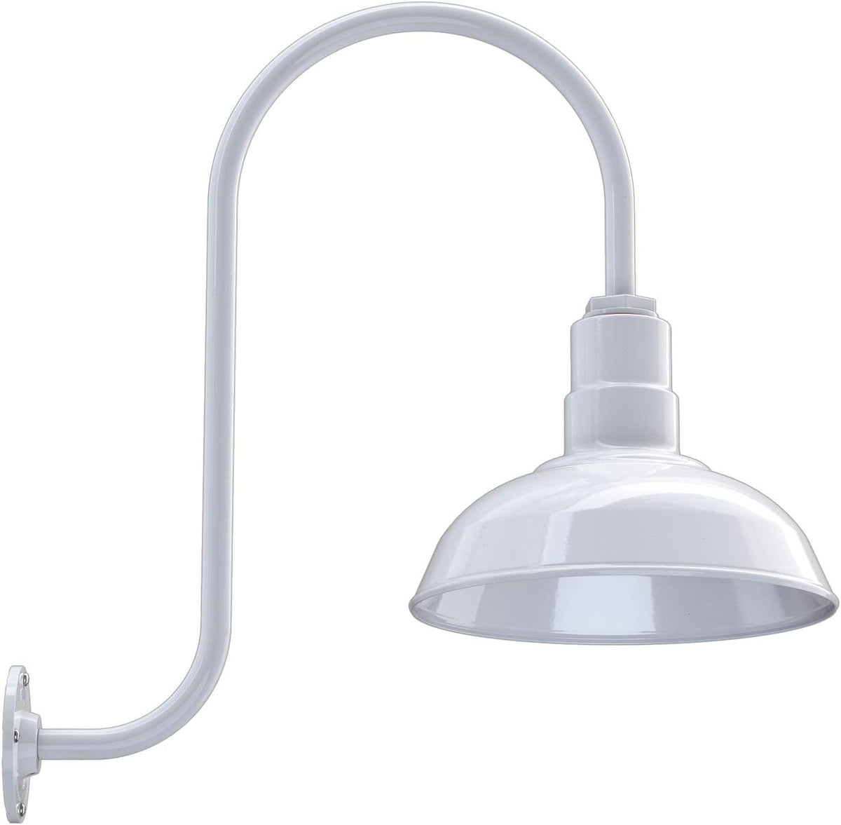 Matte Black Gooseneck Barn Light with Brass Interior F813