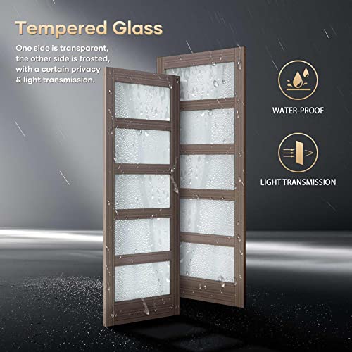 36x84 Inch Glass Sliding Barn Door with Hardware Kit G734840