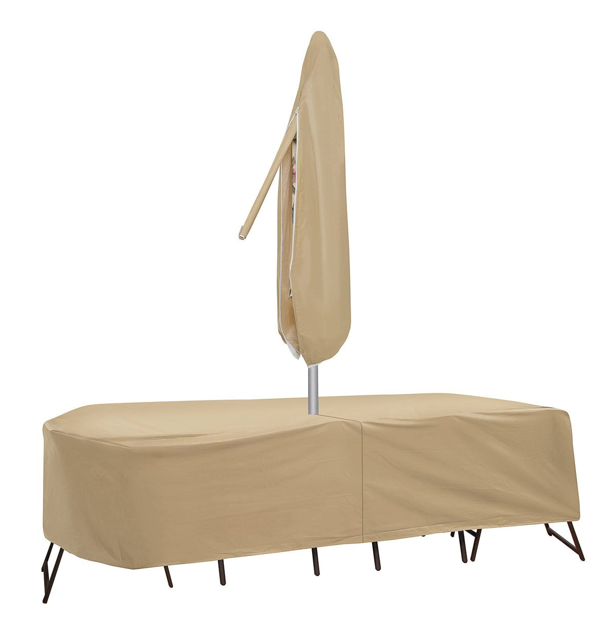 Oval Table and High Back Chair Cover with Umbrella Hole R9218
