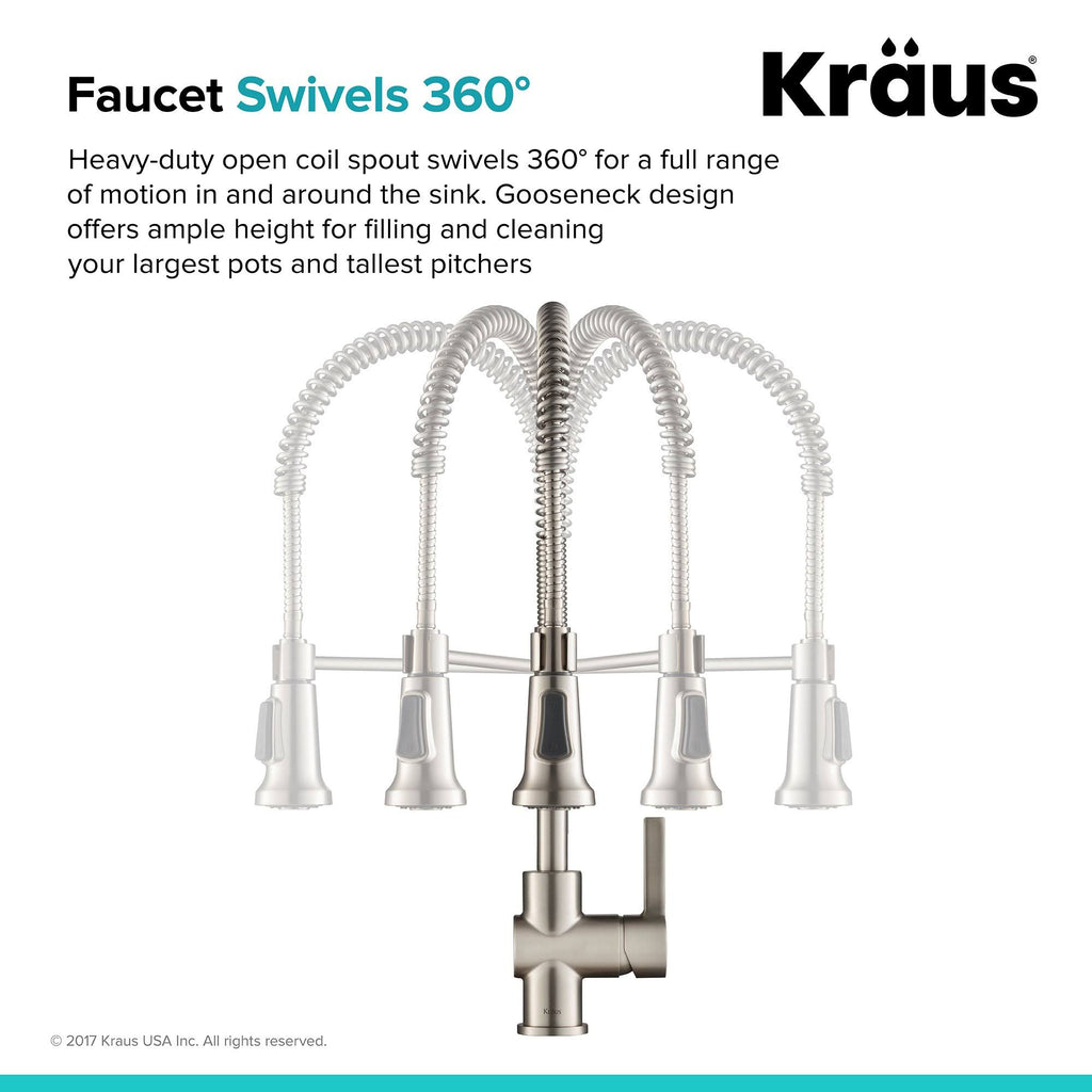 Brushed Gold & Matte Black Commercial Kitchen Faucet with Dual Function Sprayhead O4272