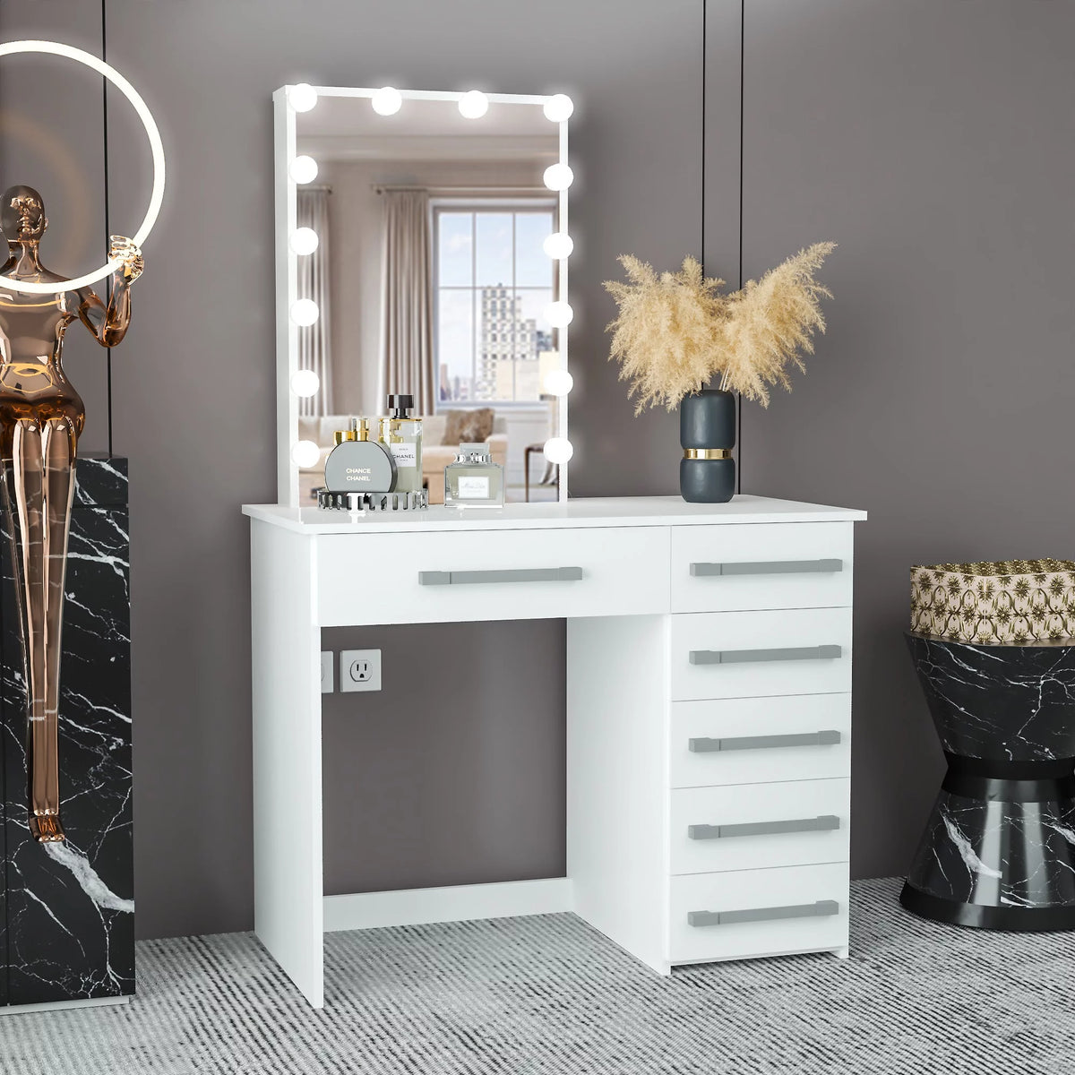White Painted Vanity Table K73091