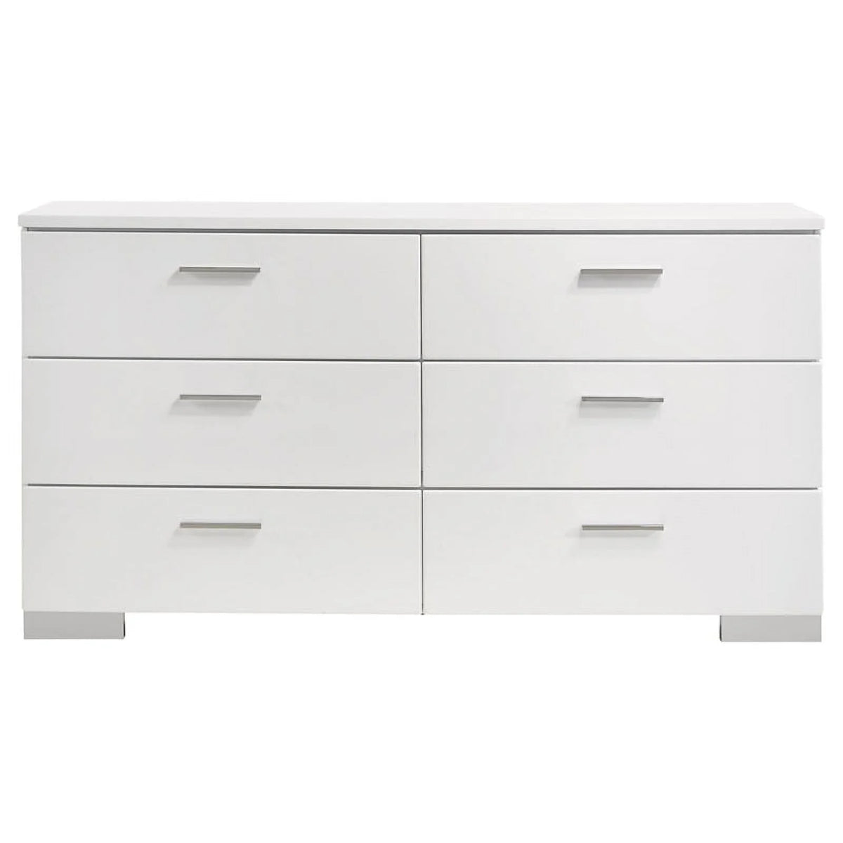 4-Piece Wood Eastern King Bedroom Set in Glossy White I457